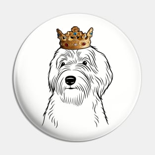 Sheepadoodle Dog King Queen Wearing Crown Pin