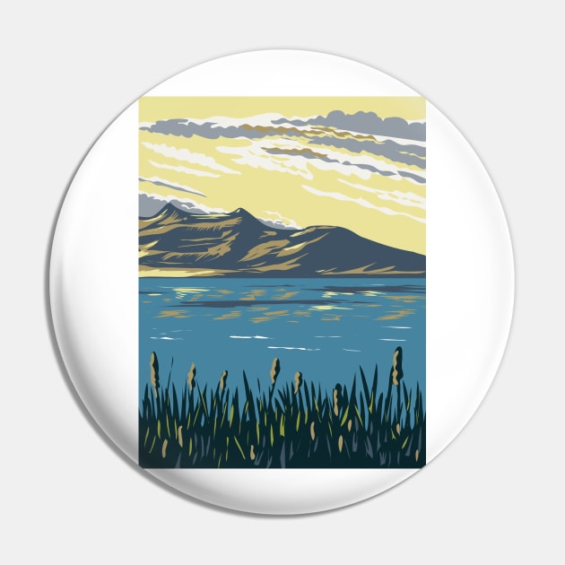 The Great Salt Lake Utah USA WPA Art Poster Pin by retrovectors