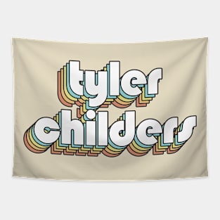 Tyler Childers - Retro Rainbow Typography Faded Style Tapestry