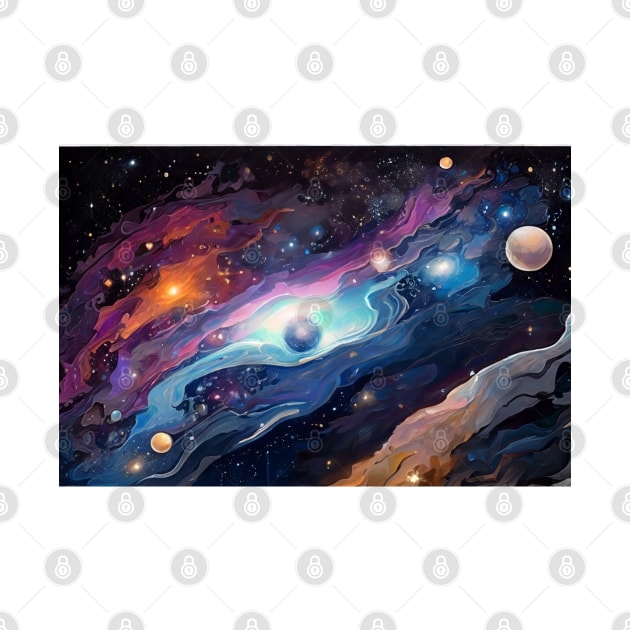 Galactic Nomad Sticker: Ethereal Oil Painting  (336) by WASjourney