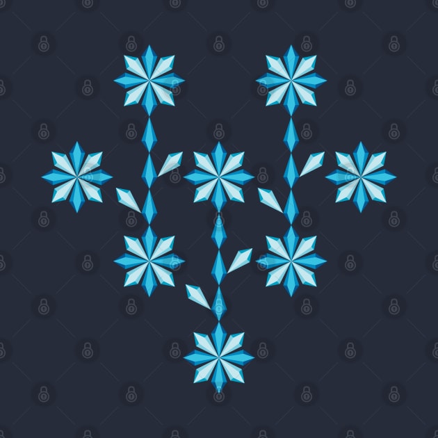 Winter floral blue heart design, version two by kindsouldesign