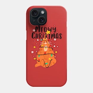 Meowy Christmas Funny Ginger Cat Phone Case