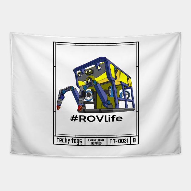 #ROVlife (TT-0031-B Black on White) Tapestry by techy-togs