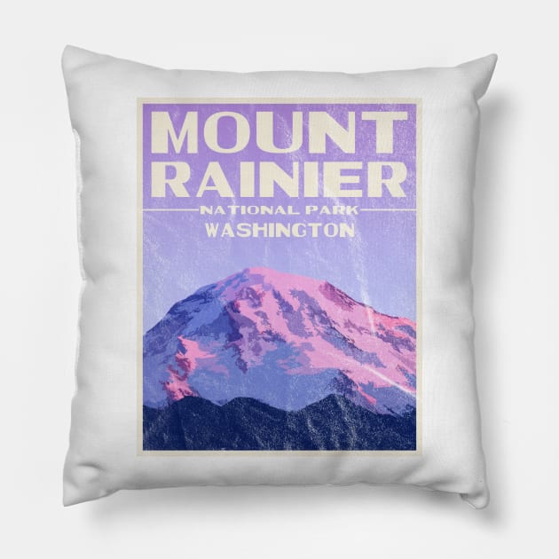 Mount Rainier Pillow by IDesignTShirtsBro