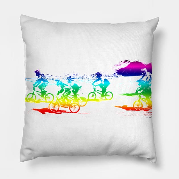 bmx Pillow by rickylabellevie