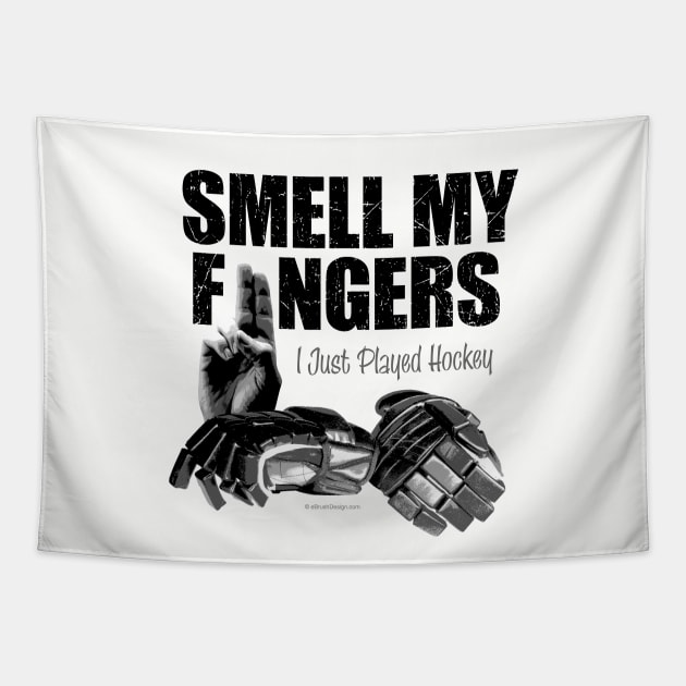 Smell My Fingers (Hockey Gloves) Tapestry by eBrushDesign