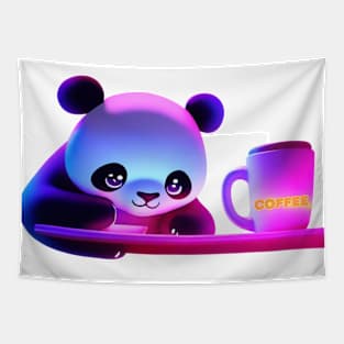 Panda drinking coffee Tapestry