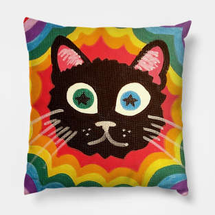 Rainbow Kitty Pillow