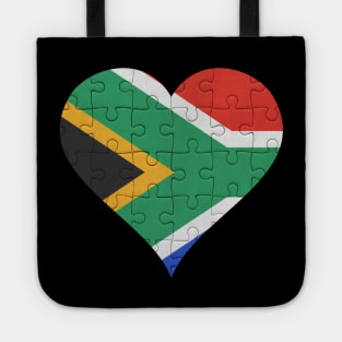 South African Jigsaw Puzzle Heart Design - Gift for South African With South Africa Roots Tote