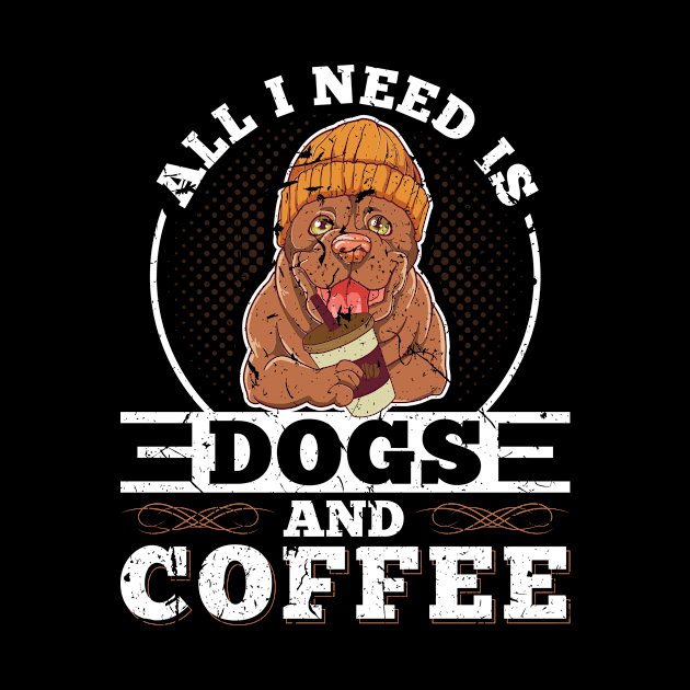 Dogs And Coffe Funny Pitbull Dog by Humbas Fun Shirts