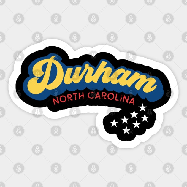 Durham North Carolina Flag Colors - Durham Nc - Sticker