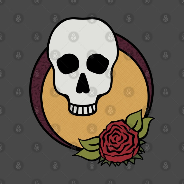 Skull and Rose by ElizabethB_Art