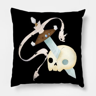 Skull with sword Pillow