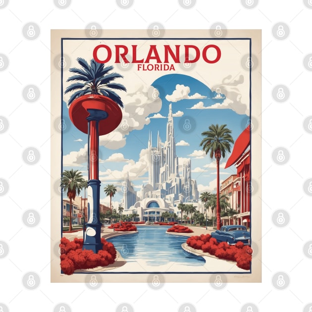 Orlando Florida United States of America Tourism Vintage Poster by TravelersGems