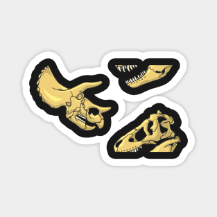 T-rex and Triceratops Skull Pattern Magnet