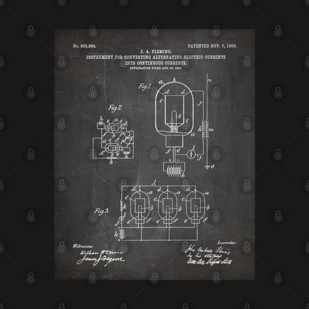 Electrician Patent - Maker Workshop Art - Black Chalkboard by patentpress