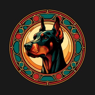 Doberman Pinscher  - Art Nouveau Dog Design T-Shirt