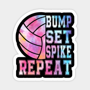 Colorful Teen Girls Volleyball Bump Set Spike Repeat Magnet