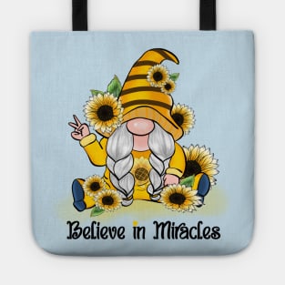 Sunflower Gnome - Believe In Miracles Tote