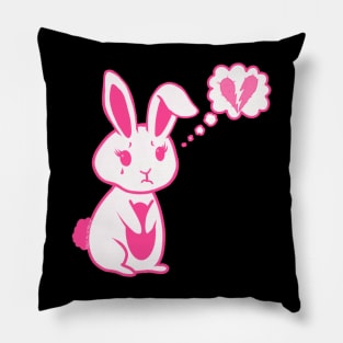 Broken Hearted Bunny Rabbit Pillow