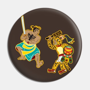 Aztec Samurai vs Jaguar Warrior Pin