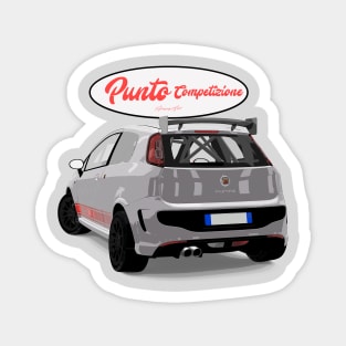 Punto Competizione Bianco Rosso Stickers Back Magnet