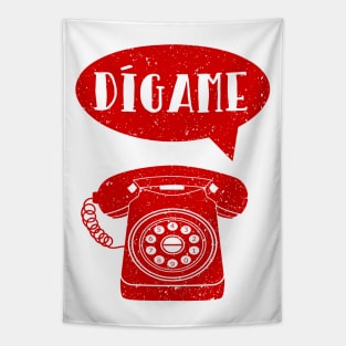 Digame Spanish Language retro phone Tapestry