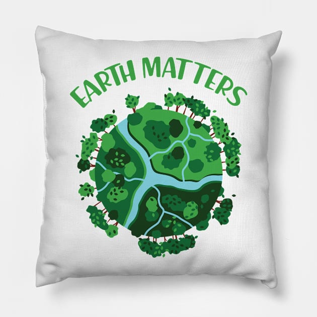 Earth Matters Pillow by KC Happy Shop