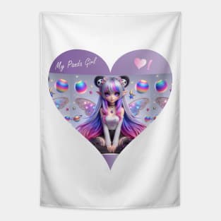 Goth Fairy Panda Girl Tapestry