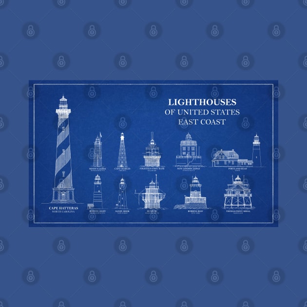 Lighthouses of United States of America - East Coast - A by SPJE Illustration Photography