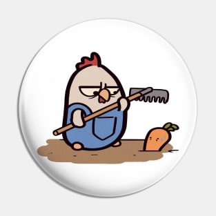 Angry Chicken Farmer Pin