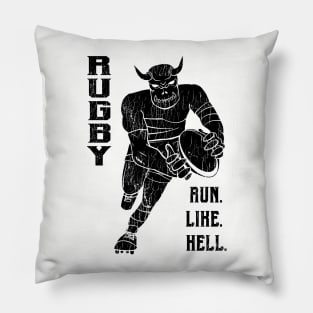 Rugby Run like Hell - Distressed Pillow