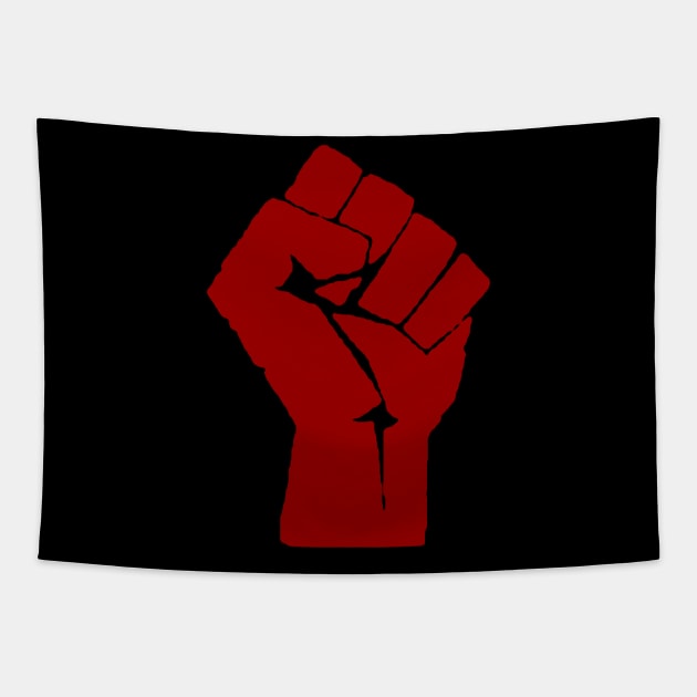 Red Raised Fist - Punk, Radical, Revolution, Leftist, Socialist, Anarchist, Social Justice Tapestry by SpaceDogLaika