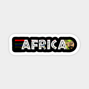 African Flag Colors Distressed Muddy Buffalo Magnet