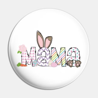 Funny Mama Bunny T-Shirt Matching Family Easter Shirt Mom Gift Pin