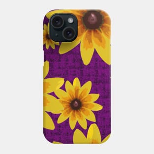 Blackeyed Susan on Burlap Magenta Phone Case