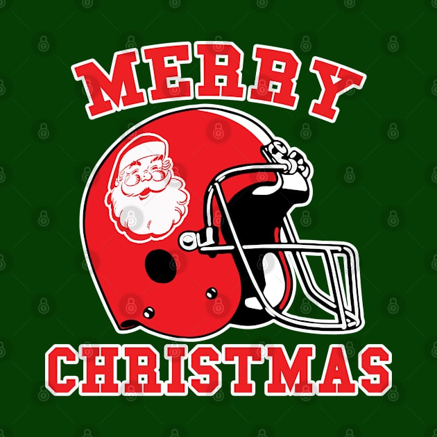 Merry Christmas Santa Football Helmet by HelmetAddict