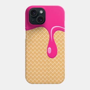 Strawberry Ice Cream Waffle Gelato Pattern Phone Case