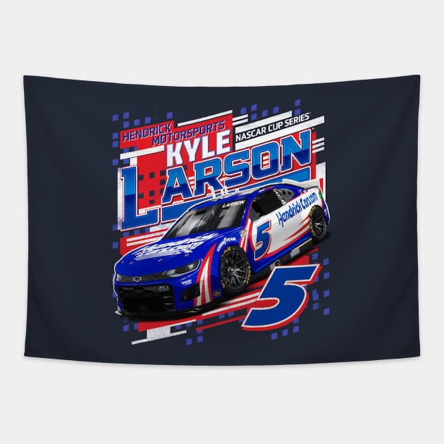 Kyle Larson Navy Draft Tapestry by ganisfarhan