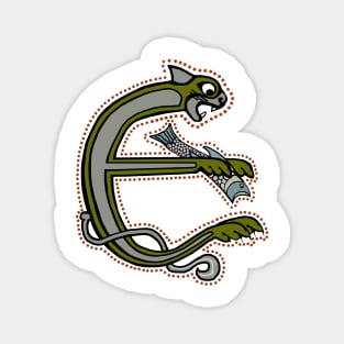 Celtic Cat Letter E Magnet