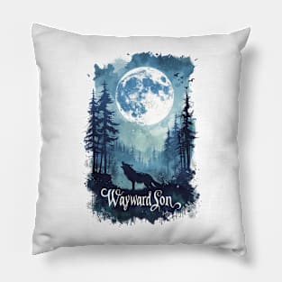 Hear the Call: A Lone Wolf Howls in the Wayward Son Forest Pillow