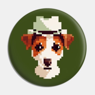 Jack Russell Terrier Pixel Art Puppy Dog Lover Pin