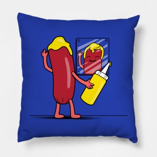 Funny Cute Junk Food Hotdog Kawaii Mustard Hair Vain Cartoon Pillow