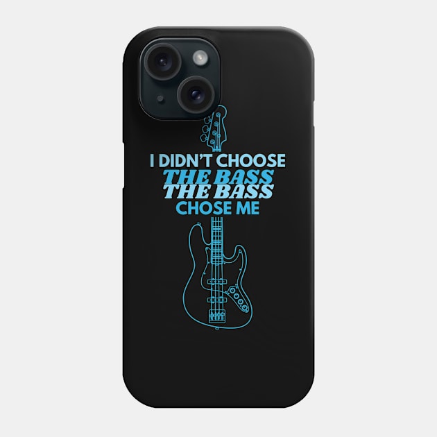 I Didn't Choose The Bass J-Style Bass Guitar Outline Phone Case by nightsworthy
