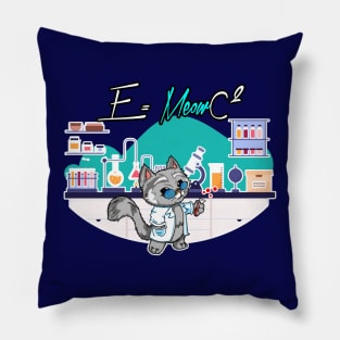 E = MeowC2 - Cat Science Lover Pillow