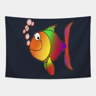 Happy fish fish color Tapestry