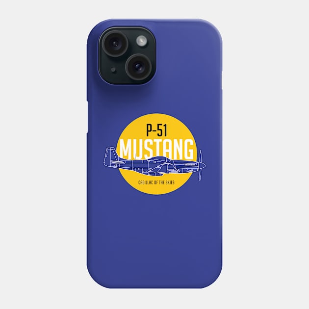 P-51 Mustang: Cadillac of The Skies Phone Case by Blue Gingko Designs LLC