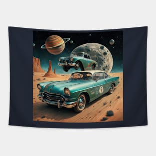 vintage car x space Tapestry