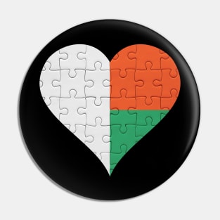 Malagasy Jigsaw Puzzle Heart Design - Gift for Malagasy With Madagascar Roots Pin