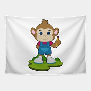 Monkey Pencil School Tapestry